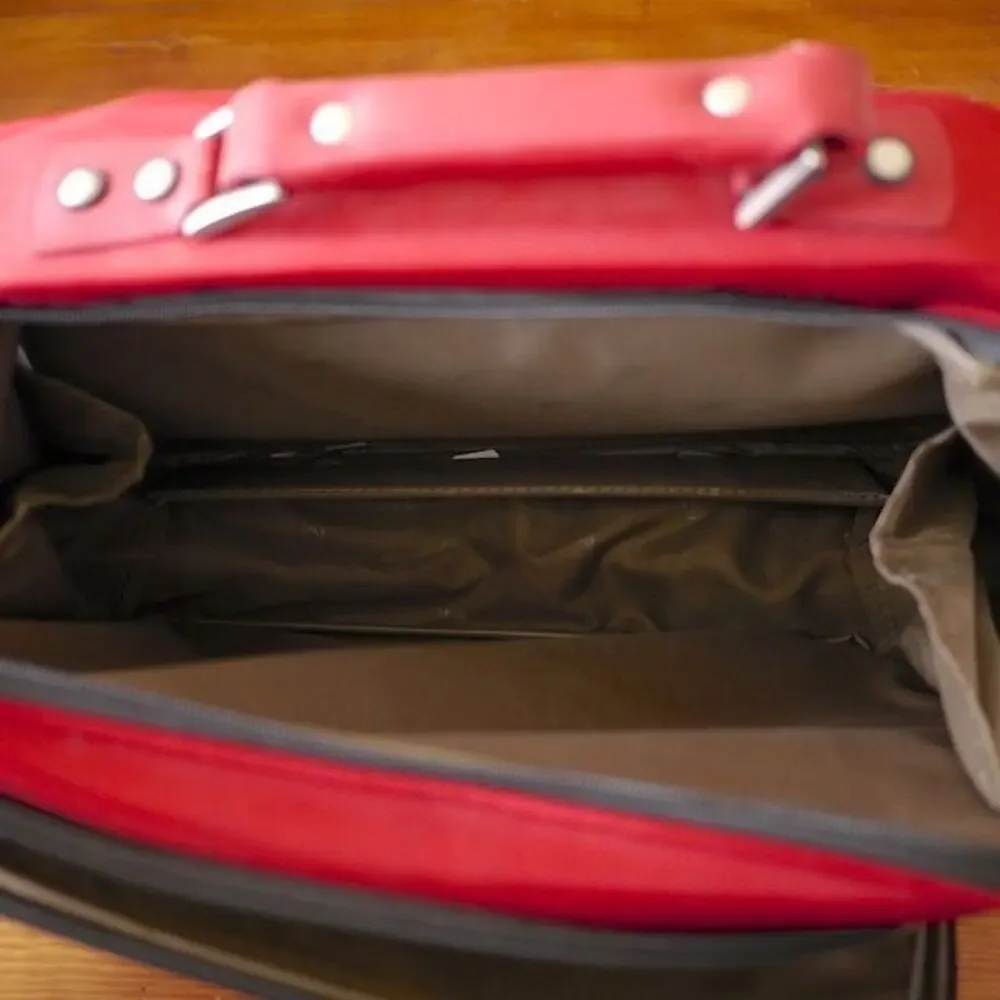 American Tourister Red Nylon Soft Shell Travel Shoulder Carry On Suitcase Bag